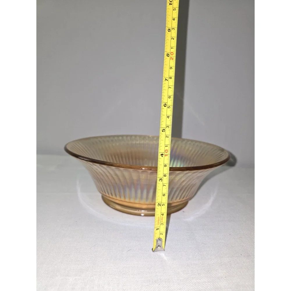 Vintage MCM Imperial Glass Marigold Carnival Glass Bowl Smooth Rays Pattern